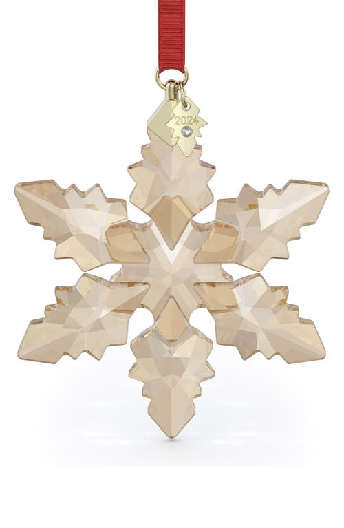 Swarovski 2024 Festive Snowflake Crystal Ornament in Gold 