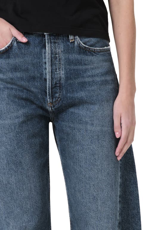 Shop Agolde Luna Pieced High Waist Raw Hem Barrel Jeans In Control