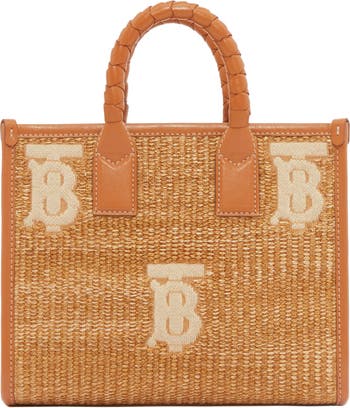 Burberry Canvas & Leather Medium Freya Tote - Natural