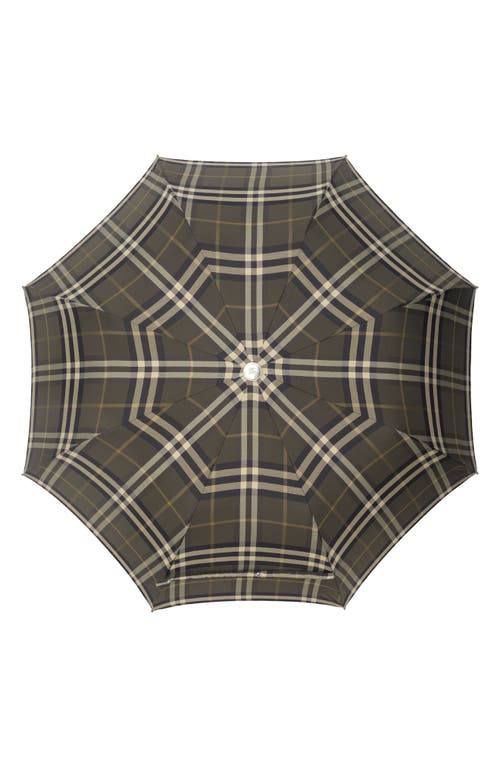 Shop Burberry Georgie Check Compact Umbrella In Heath Ip Check