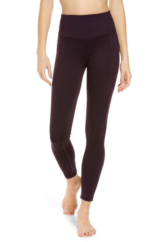 Zella Studio Luxe High Waist Pocket Leggings In Purple Nebula