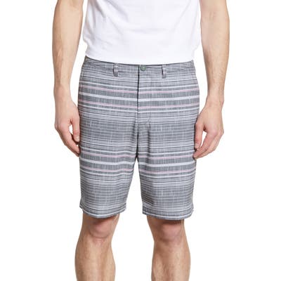 Tommy Bahama Cayman Sarzana Stripe Hybrid Board Shorts, Black