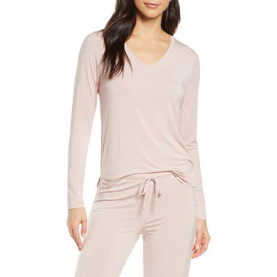 Nordstrom Moonlight V-Neck Long Sleeve Pajama Top, Pink