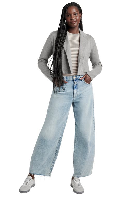 Shop Splendid Elsie Cotton Blend Crop Cardigan In Heather Fog