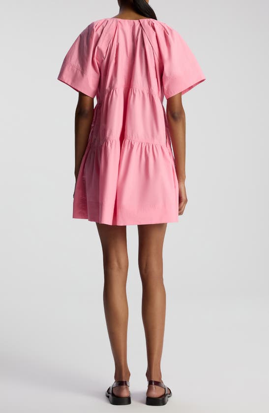 Shop A.l.c . Camila Tiered Cotton Minidress In Light Grapefruit