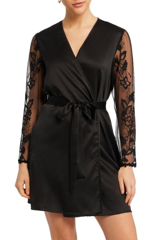 Shop Rya Collection Lisbon Short Robe In Black