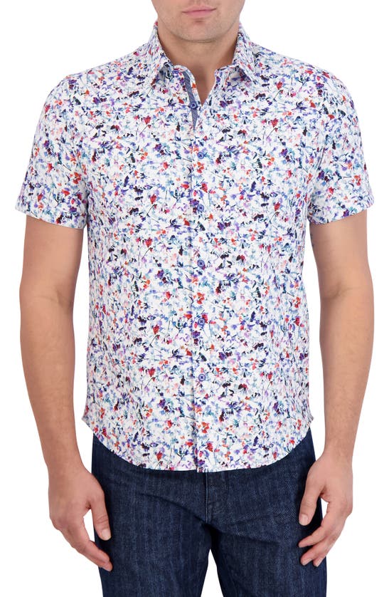 ROBERT GRAHAM ROBERT GRAHAM FLAMENCO SHORT SLEEVE KNIT BUTTON-UP SHIRT 