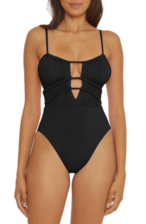  Becca by Rebecca Virtue Women's Standard Fine Line Scoop Bikini  Top, Adjustable, Swimwear Separates, Black : Clothing, Shoes & Jewelry