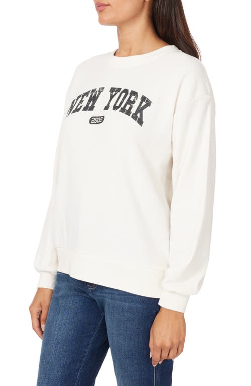C&c California C & C California Millie Graphic Terry Sweatshirt In Whisper White- New York