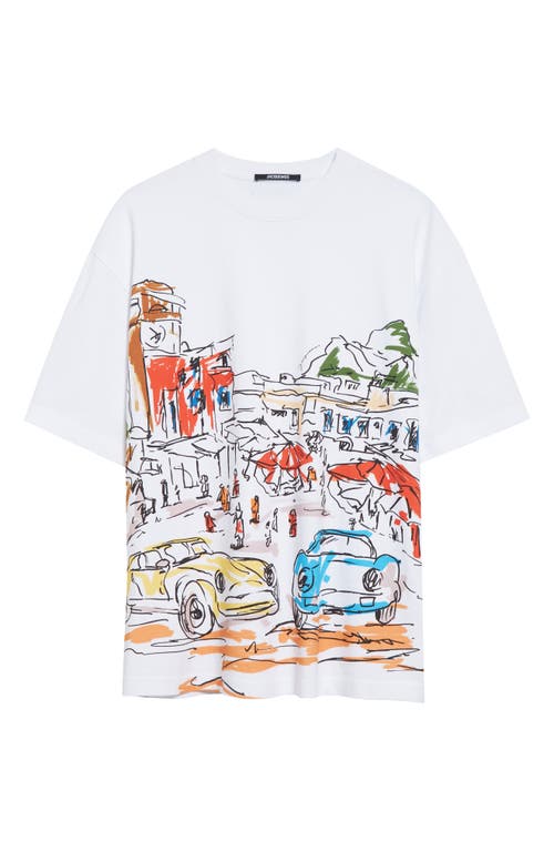 Shop Jacquemus Le Graphic T-shirt In Print Capri Cars White