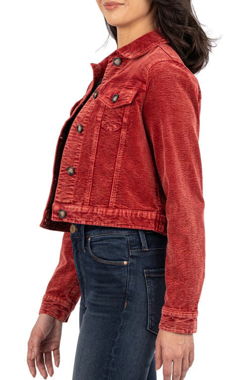 Kut From The Kloth Julie Corduroy Crop Jacket In Red