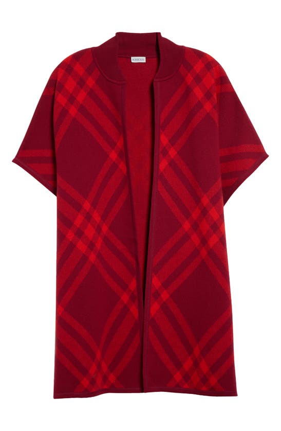 Shop Burberry Carly Check Wool Cape In Ripple/ Pillar
