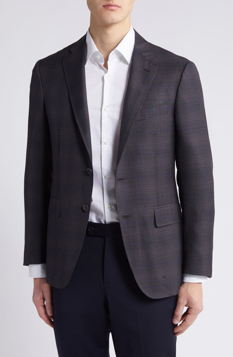 Canali Kei Trim Fit Plaid Wool Sport Coat | Nordstrom