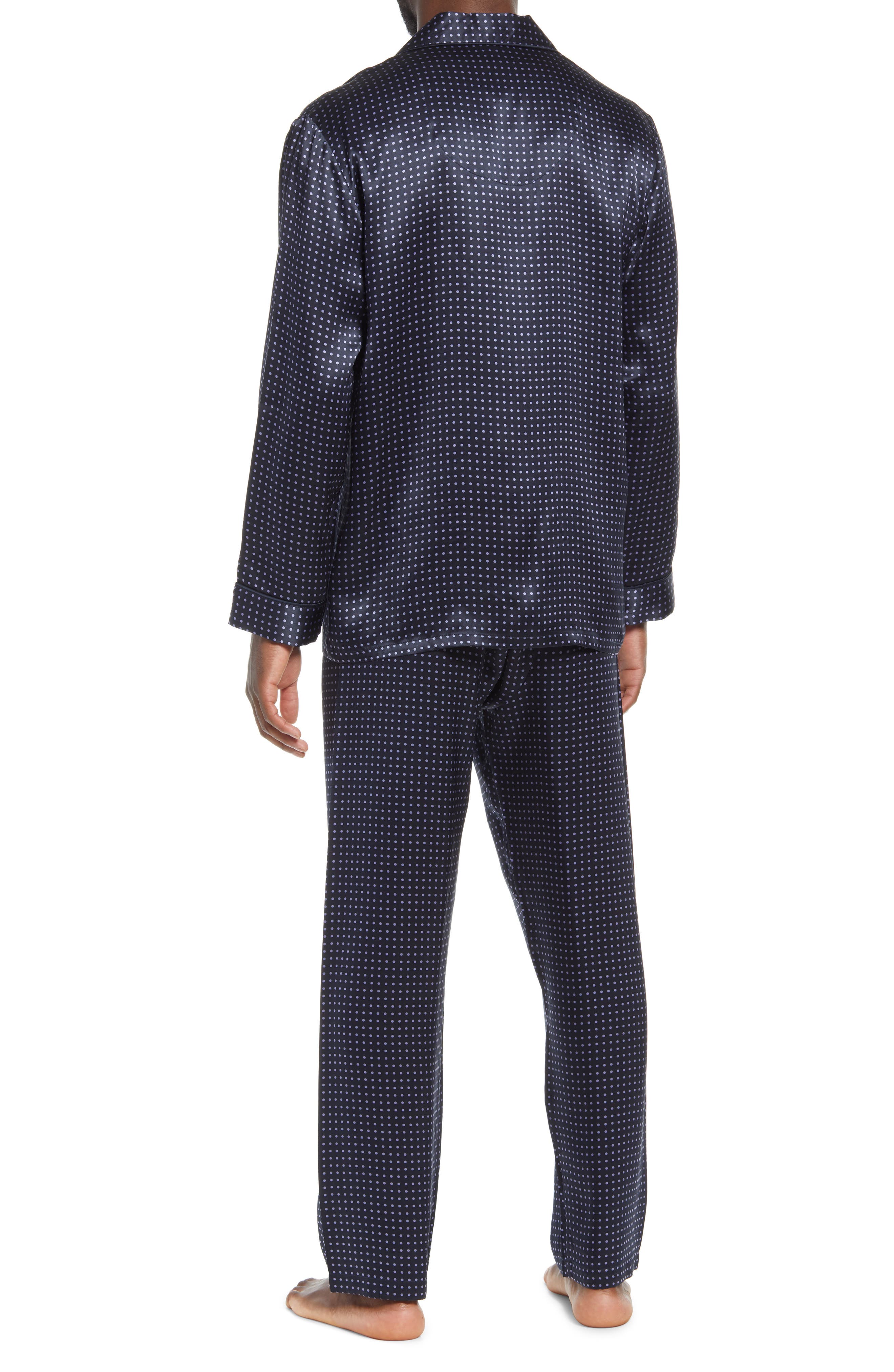 Majestic International Men's Silk Dot Pajama Set