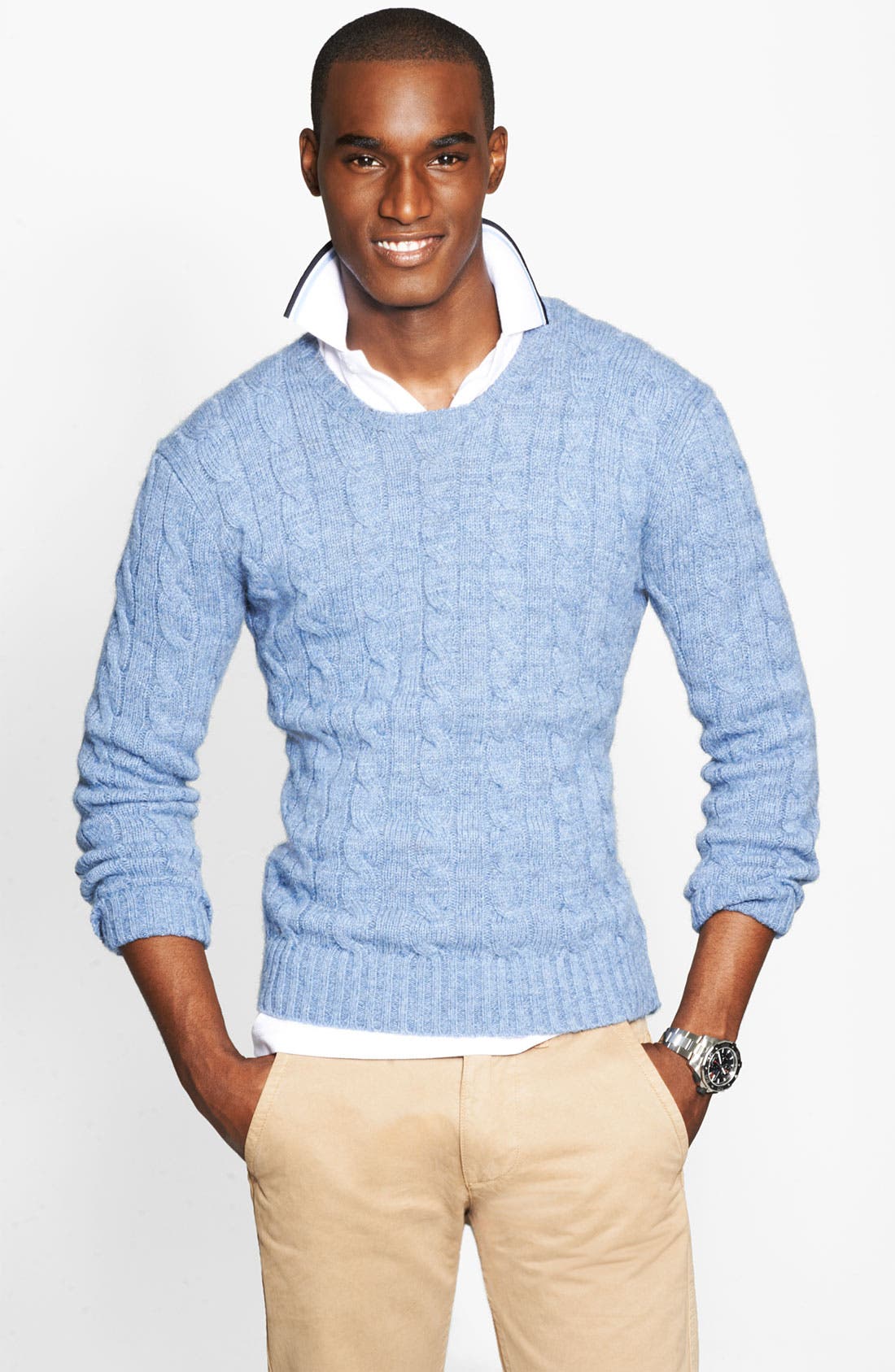ralph lauren men's cashmere cable knit sweater