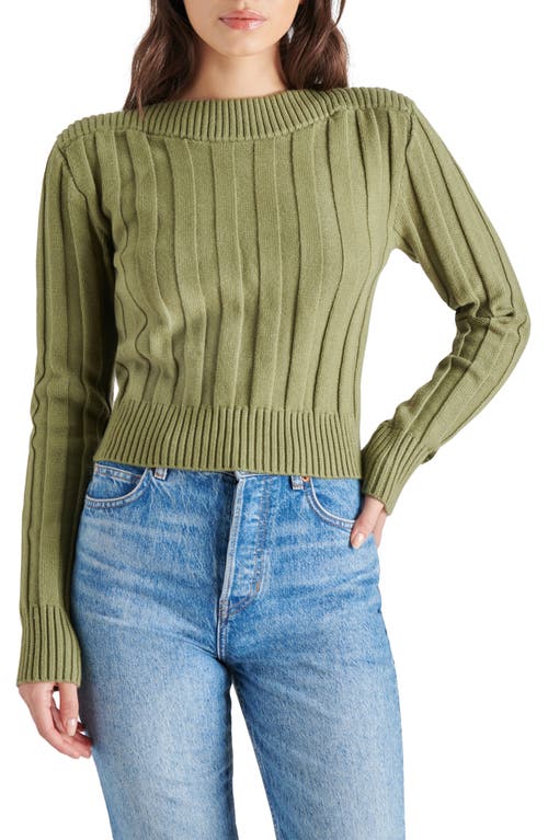 Shop Steve Madden Serra Rib Sweater In Burnt Olive