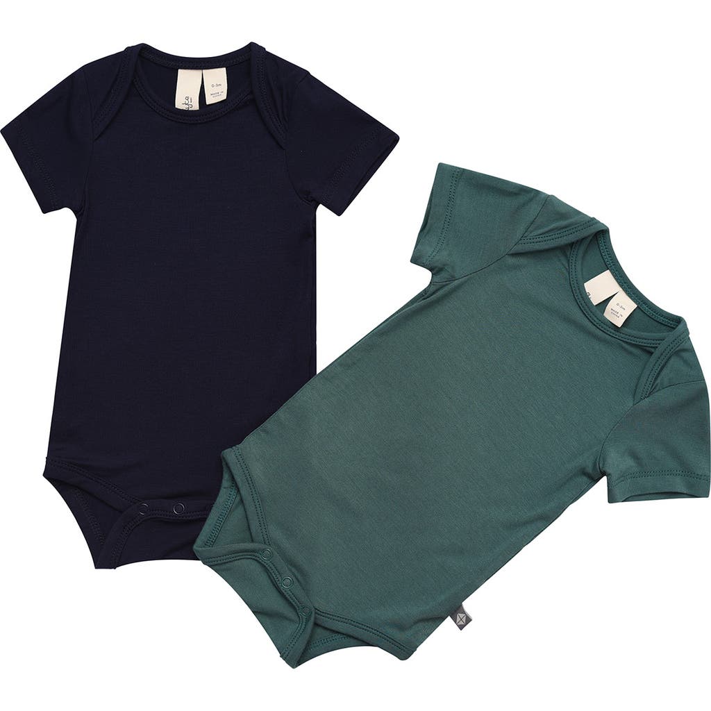 Kyte Baby Assorted 2-pack Bodysuits In Navy/emerald