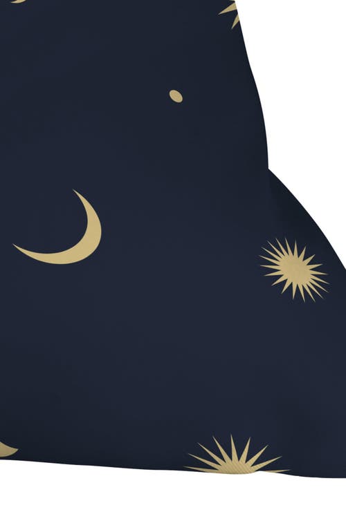 Deny Designs Celestial Moon & Stars Throw Pillow In Navy