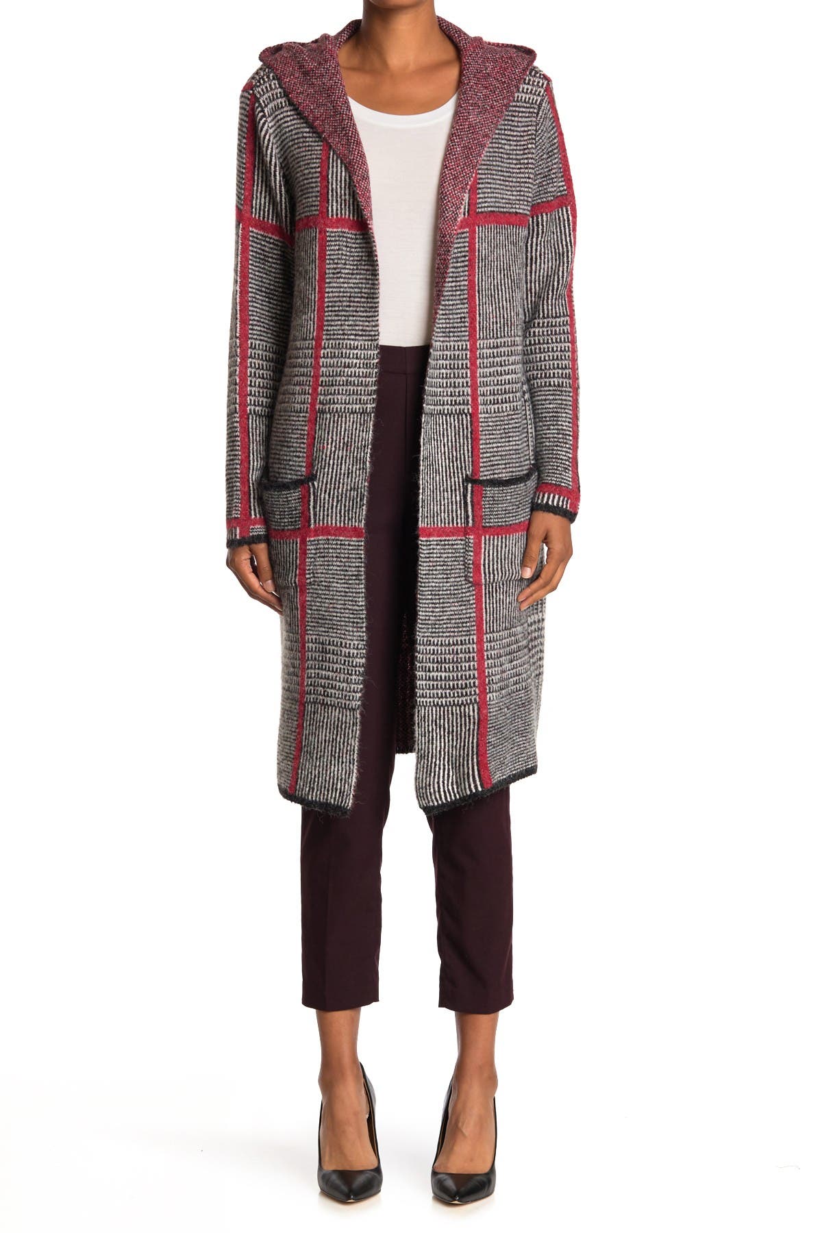 long sweater jacket with hood