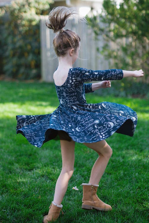 Worthy Threads Printed Twirly Dress In Stem