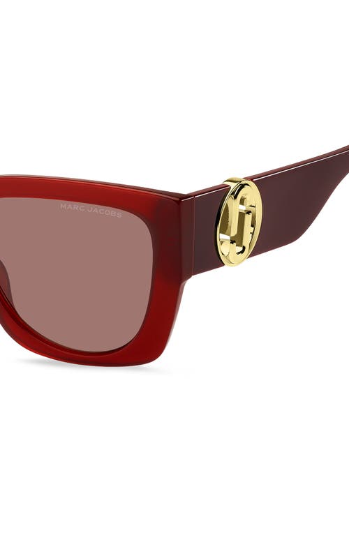 Shop Marc Jacobs 54mm Square Sunglasses In Red/burgundy