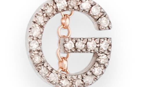 Meshmerise Diamond Initial Bezel Bracelet In Rose-g