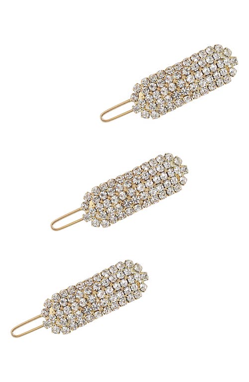 Ettika 3-Pack Crystal Barrettes in Gold at Nordstrom
