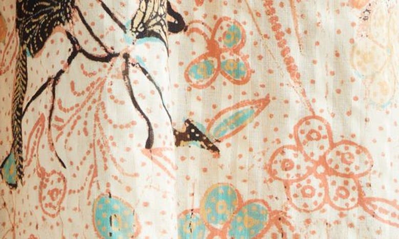 Shop Ulla Johnson Cleo Floral Print Tie Neck Top In Pearl Flora