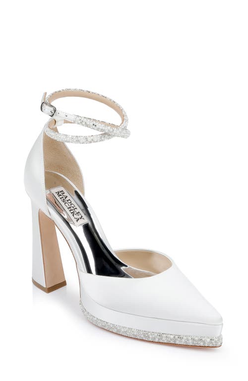 Eliana Ankle Strap Platform Pointed Toe Pump in Soft White