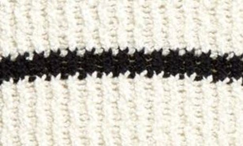 Shop Vince Rib Stripe Crewneck Sweater In Pampas/black