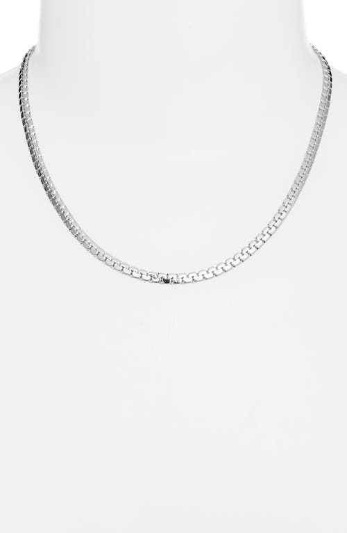 Shop Nordstrom Flattened Box Chain Necklace In Rhodium