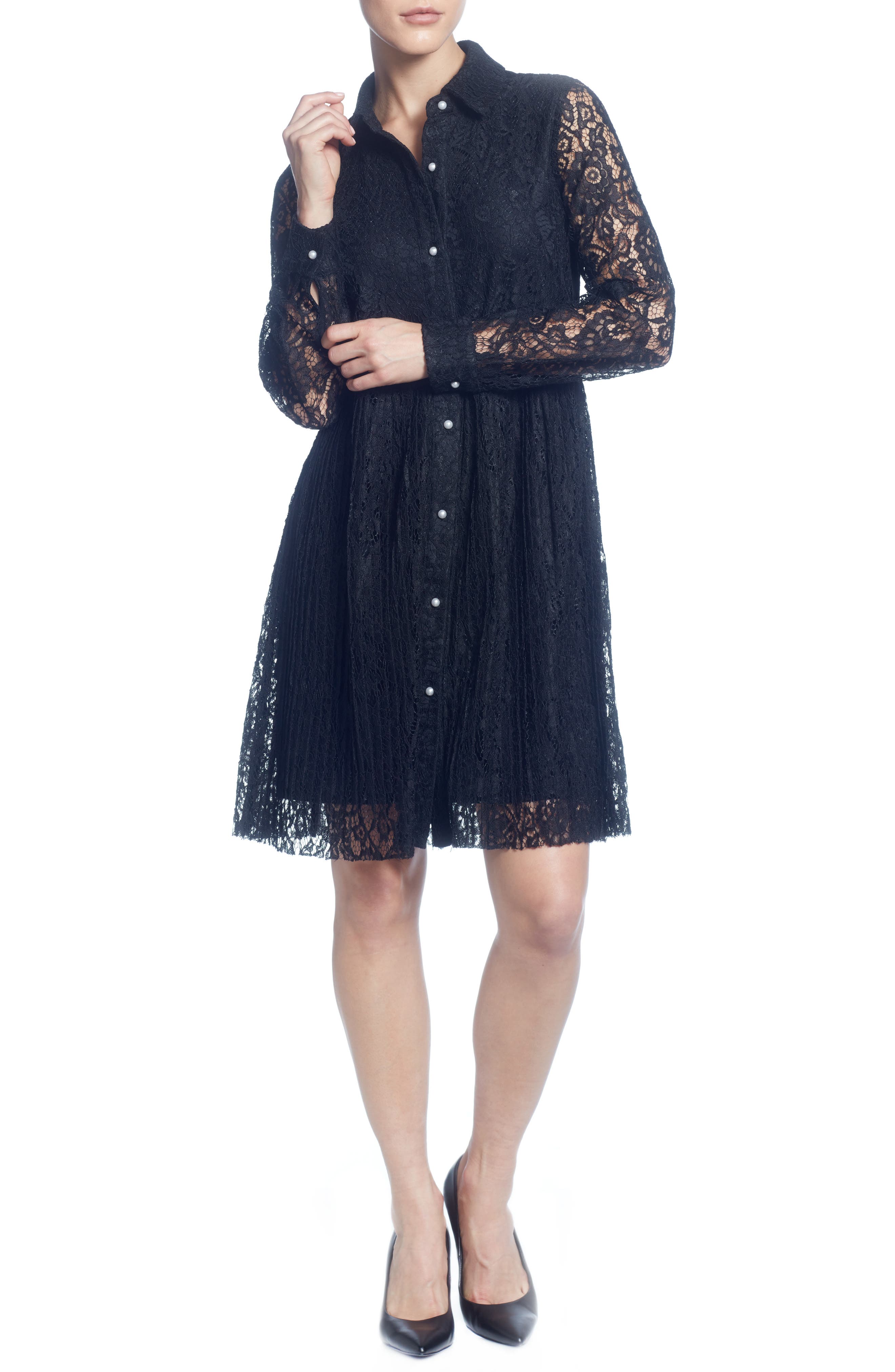 long lace shirt dress