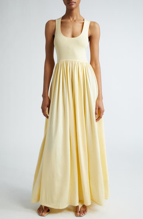 Zimmermann Harmony Metallic Jersey Tank Maxi Sweater Dress Lemon at Nordstrom,