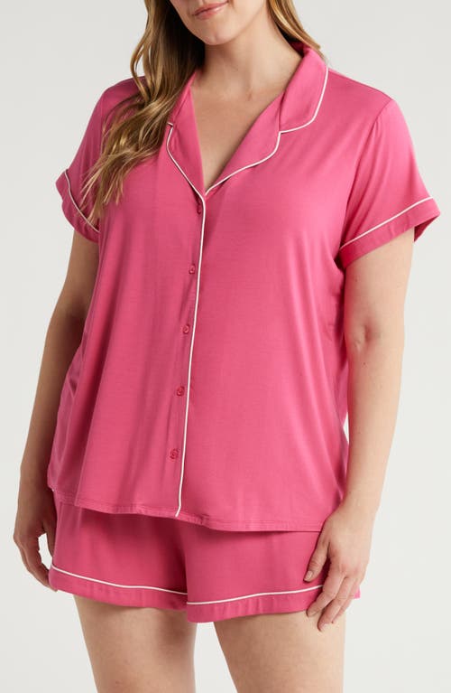 Moonlight Eco Short Pajamas in Pink Carmine