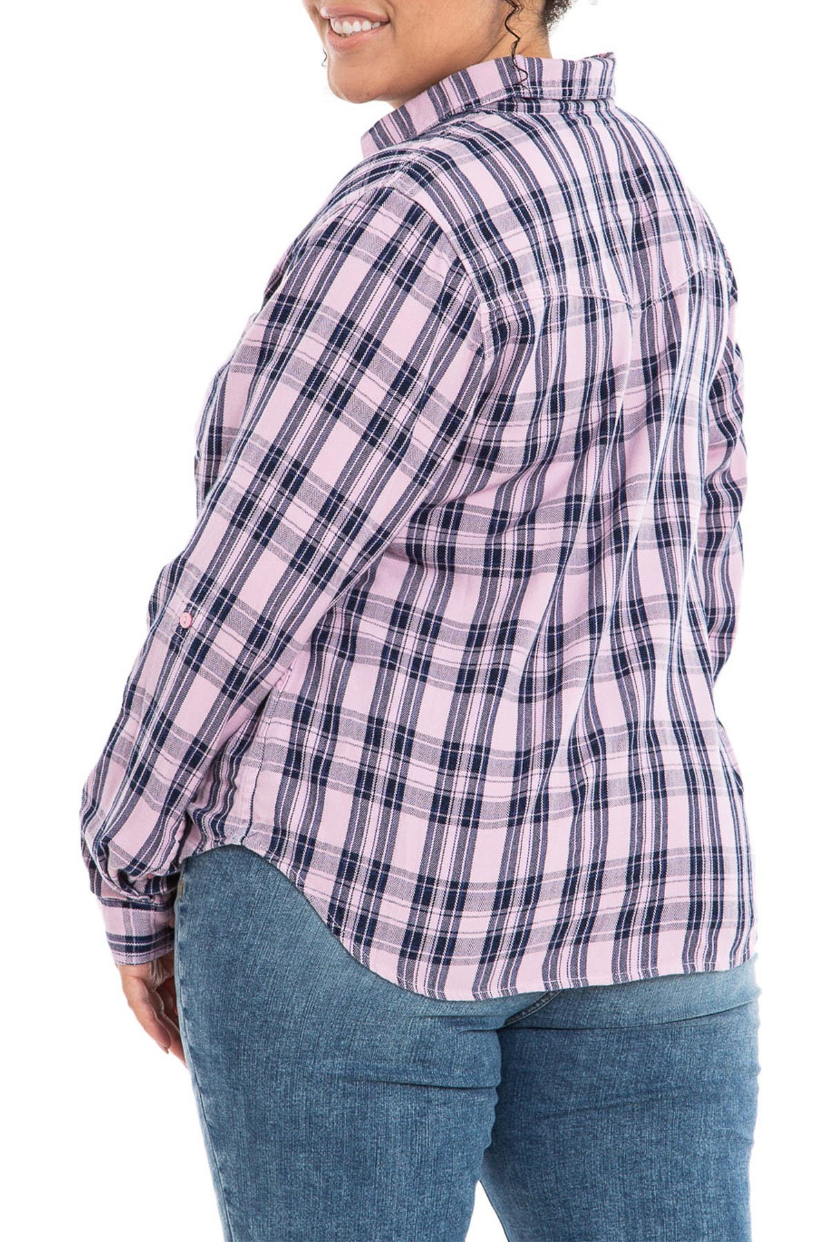 Slink Jeans Plaid Western Shirt In Medium Purple5