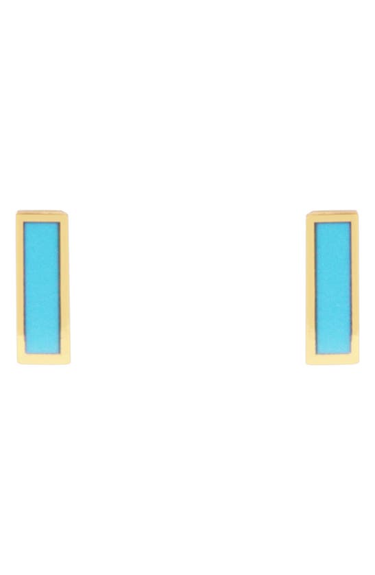 House Of Frosted Bar Stud Earrings In Blue