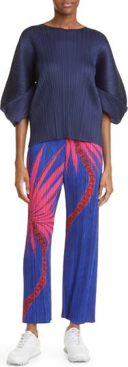 Pleats Please Issey Miyake August Monthly Colors Pant in Deep Blue