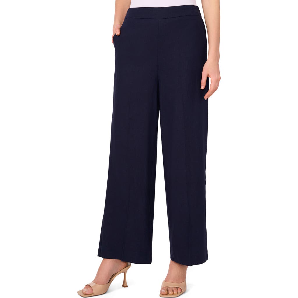 Halogen ® Linen Blend Straight Leg Pants In Classic Navy