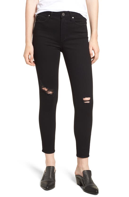 Articles Of Society Heather Ripped High Rise Jeans In Peterson Decon Black