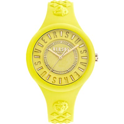 Versus By Versace Fire Island Silicone Strap Watch,