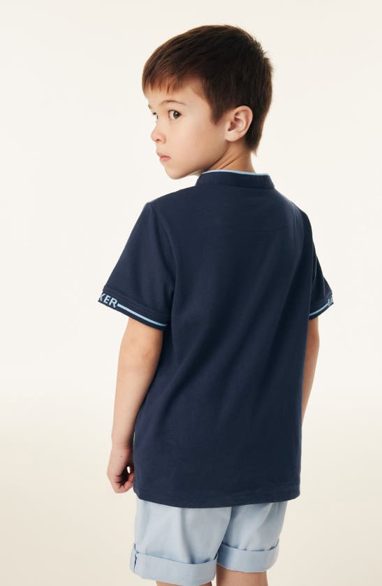 Shop Baker By Ted Baker Kids' Tipped Cotton Henley In Blue