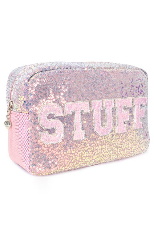 Shop Omg Accessories Kids' Stuff Glitter Pouch In Bubble Gum