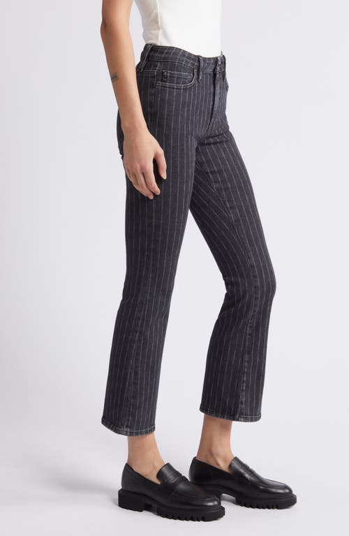 Shop Frame Le Crop Mini Bootcut Jeans In Charcoal Pinstripe