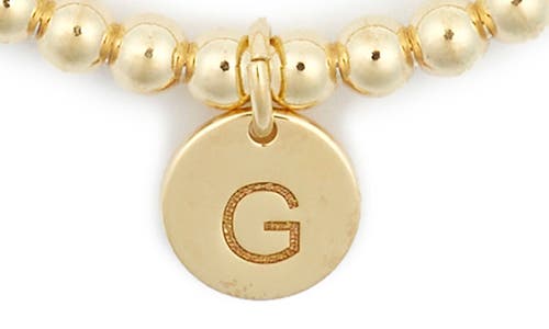 Meshmerise Initial Charm Ball Stretch Bracelet In Yellow-g