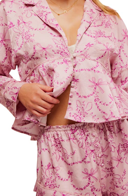 Shop Free People Beauty Sleep Short Pajamas In Blushing Combo