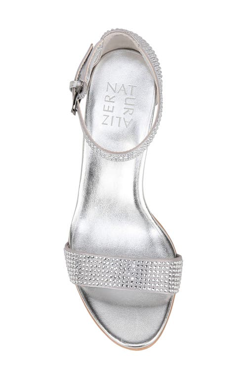 Naturalizer Vera Glitz Ankle Strap Sandal In Silver