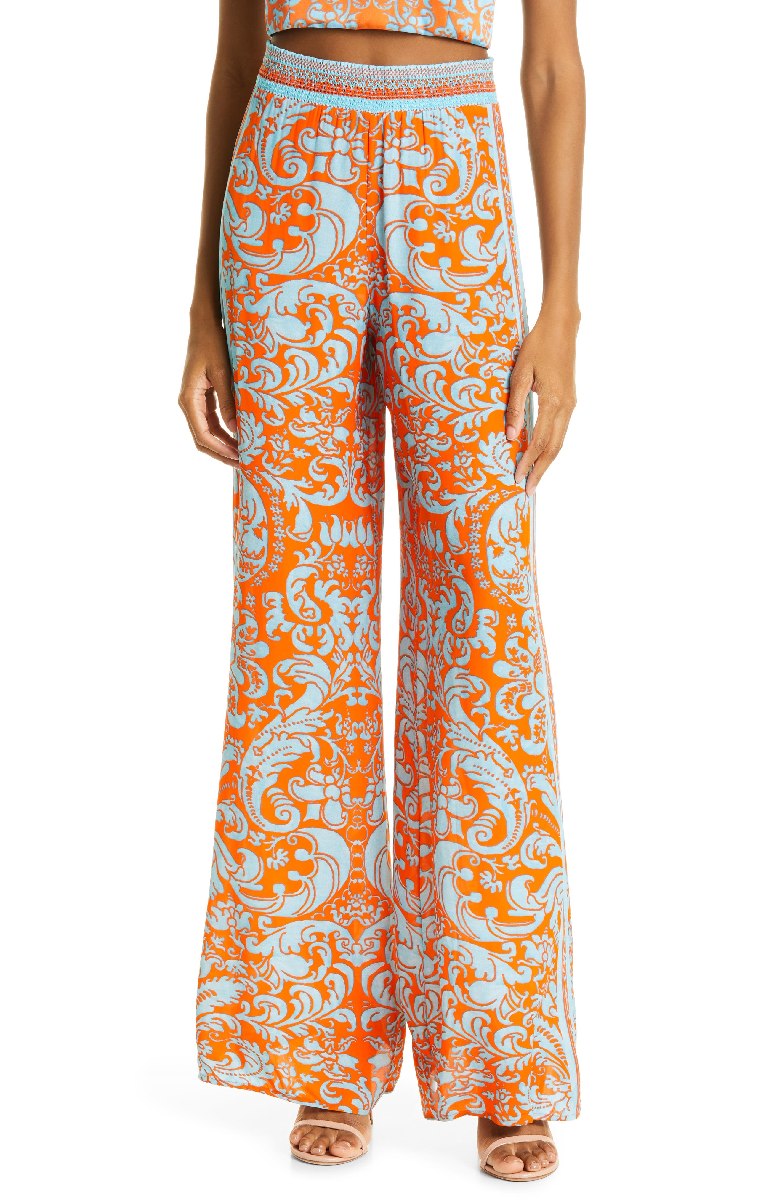 Olivia Athena Tapestry Print Wide Leg 