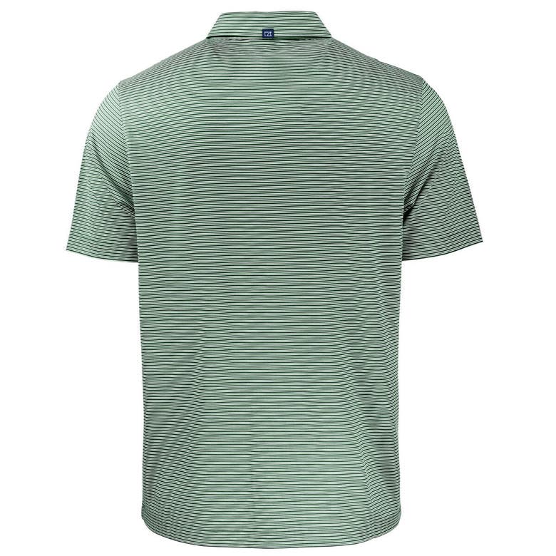 Shop Cutter & Buck Green/white Ivy League Tri-blend Forge Eco Double Stripe Stretch Recycled Polo
