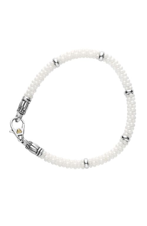 Lagos Sterling Silver White Caviar Bracelet In White/silver