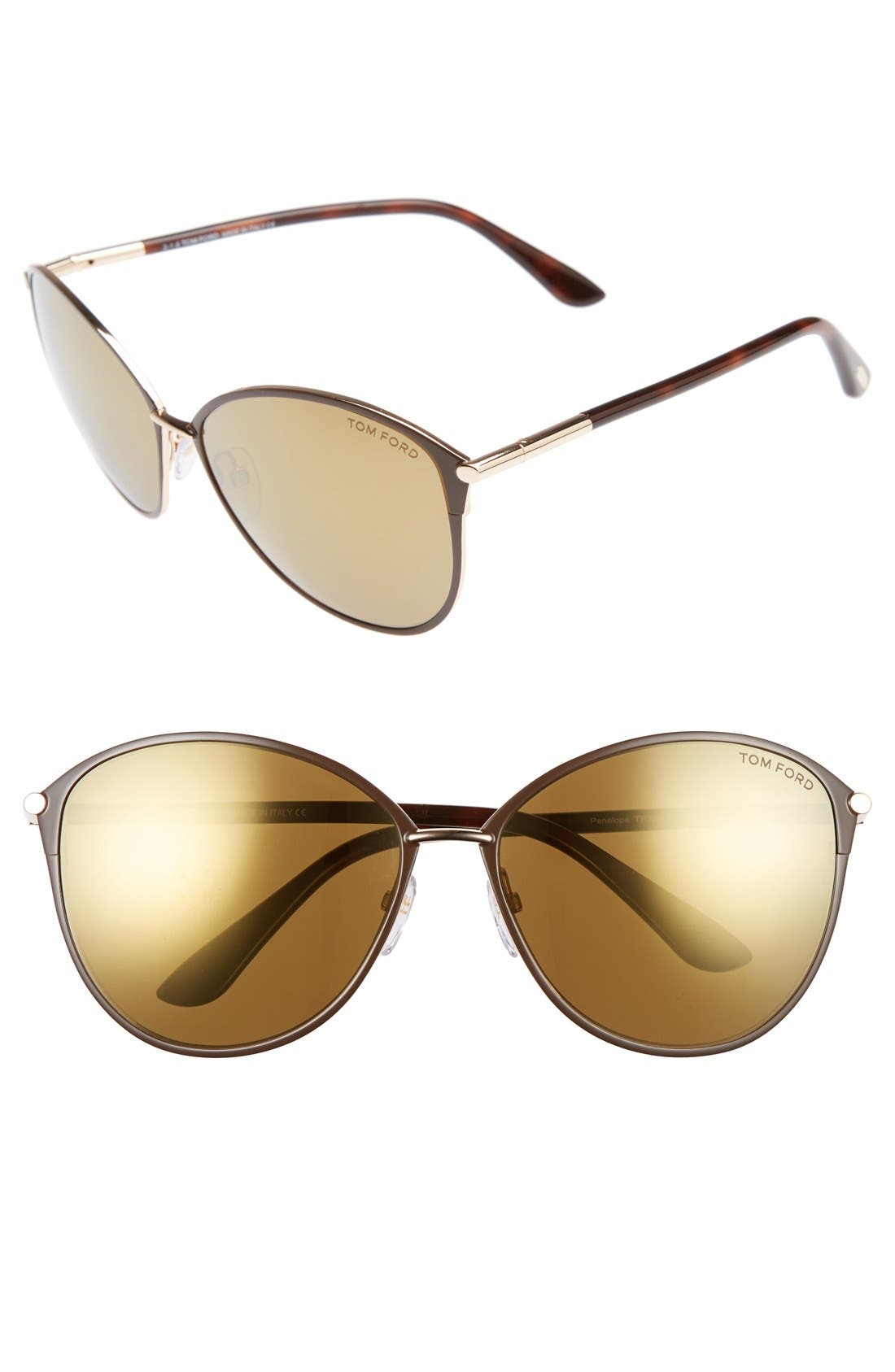 tom ford penelope 59mm gradient cat eye sunglasses